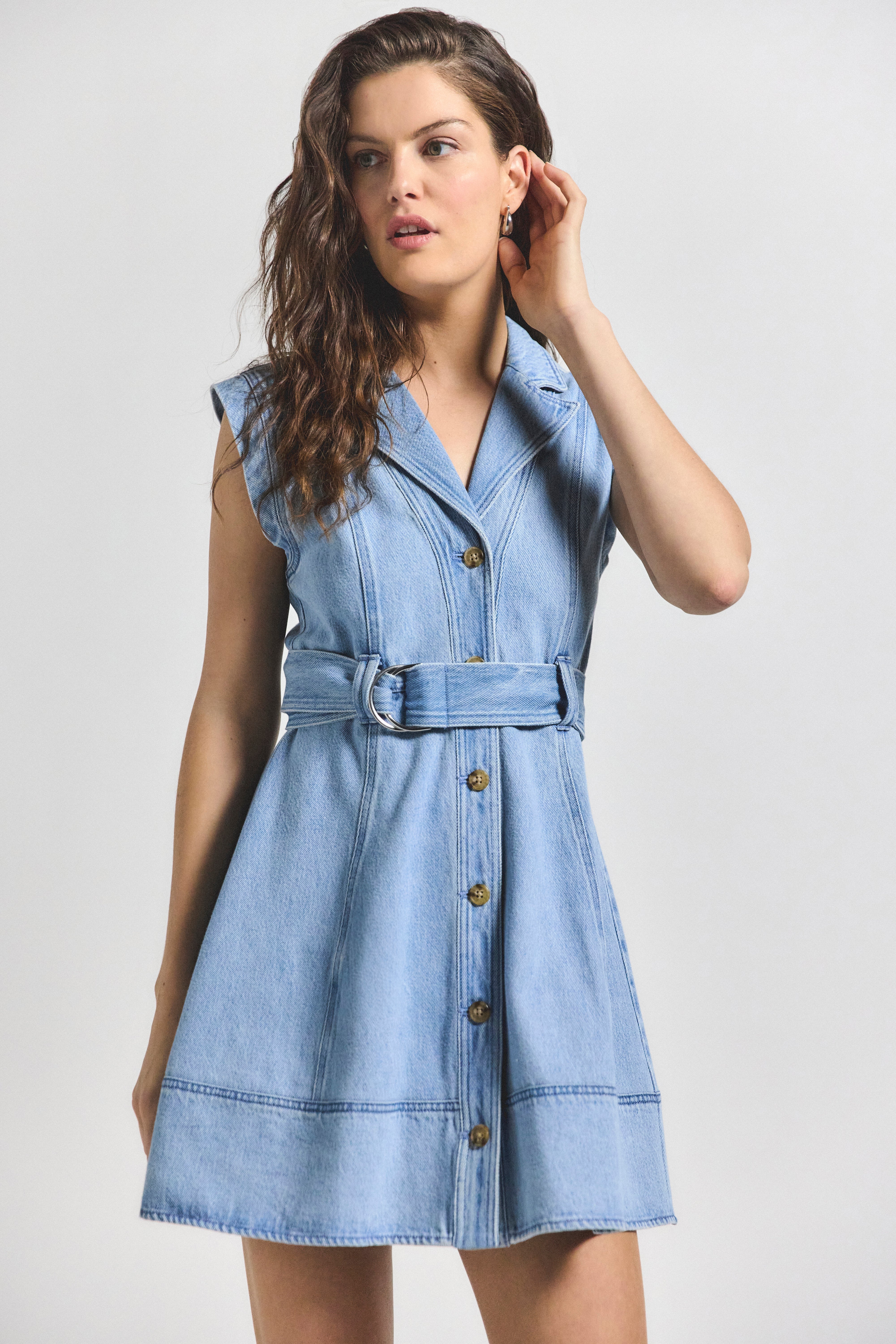 Lya Belted Denim Dress Derek Lam 10 Crosby