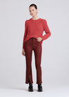 Mahogany Mira Front Slit Crop Flare Jeans | Women's Pants by Derek Lam 10 Crosby