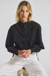Black Malory Garden Tile Eyelet Blouse | Women's Top by Derek Lam 10 Crosby
