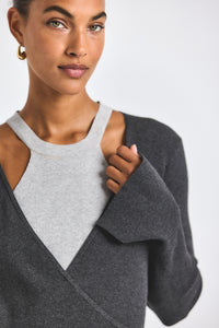 Grey Combo Maren Pre-Styled Cardigan | Women's Top by Derek Lam 10 Crosby