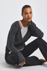 Grey Combo Maren Pre-Styled Cardigan | Women's Top by Derek Lam 10 Crosby