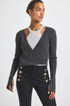 Grey Combo Maren Pre-Styled Cardigan | Women's Top by Derek Lam 10 Crosby