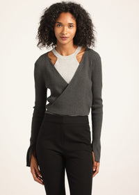 Grey Combo Maren Pre-Styled Cardigan | Women's Top by Derek Lam 10 Crosby