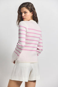 Venetian Pink Multi Mariana Reversible Button Up Sweater | Women's Sweater by Derek Lam 10 Crosby