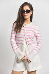 Venetian Pink Multi Mariana Reversible Button Up Sweater | Women's Sweater by Derek Lam 10 Crosby