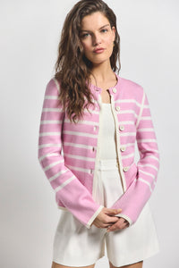 Venetian Pink Multi Mariana Reversible Button Up Sweater | Women's Sweater by Derek Lam 10 Crosby