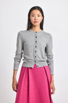 Medium Heather Grey Thibeaut Long Sleeve Cardigan | Women's Top by Derek Lam 10 Crosby