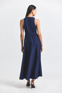 Navy Melodie Cotton Poly Dress | Women's Dresses by Derek Lam 10 Crosby