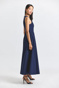 Navy Melodie Cotton Poly Dress | Women's Dresses by Derek Lam 10 Crosby