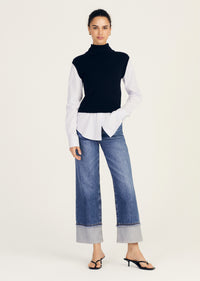 Aissa Mixed Media Top |  Women's Top by Derek Lam 10 Crosby