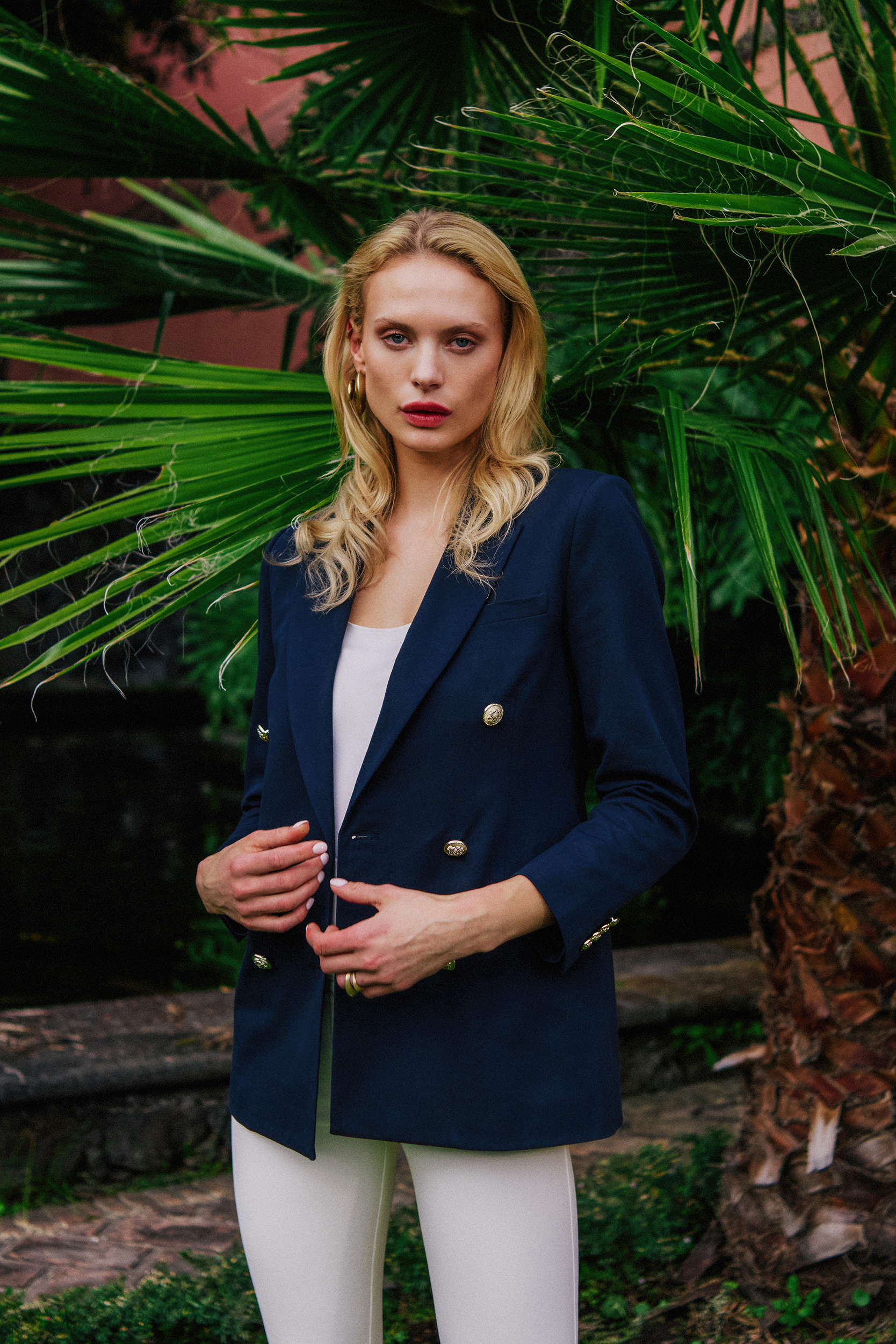 Walter Double Breasted Jacket in Midnight | Derek Lam 10 Crosby
