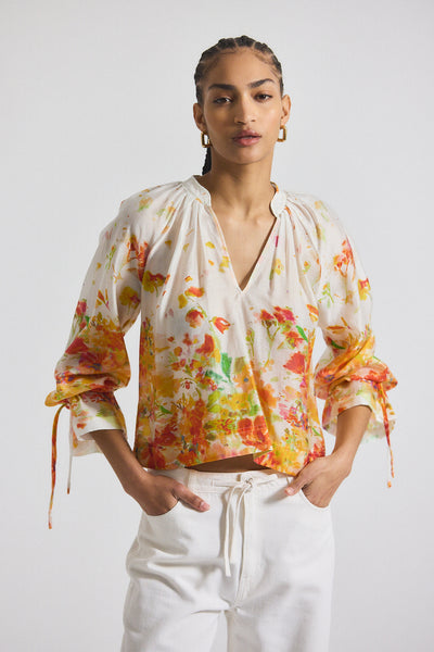 milon-organza-v-neck-blouse-