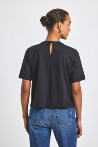 Black Miranda Cotton Jersey Boxy Tee | Women's Top by Derek Lam 10 Crosby