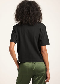 Black Miranda Cotton Jersey Boxy Tee | Women's Top by Derek Lam 10 Crosby