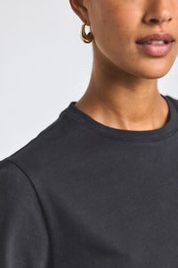 Black Miranda Cotton Jersey Boxy Tee | Women's Top by Derek Lam 10 Crosby