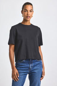 Black Miranda Cotton Jersey Boxy Tee | Women's Top by Derek Lam 10 Crosby