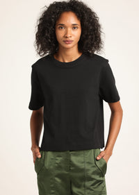 Black Miranda Cotton Jersey Boxy Tee | Women's Top by Derek Lam 10 Crosby