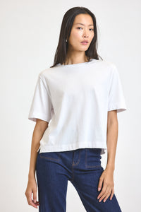White Miranda Cotton Jersey Boxy Tee | Women's Top by Derek Lam 10 Crosby