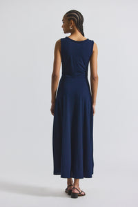 Navy Misha Matte Jersey Ruched Dress | Women's Dresses by Derek Lam 10 Crosby