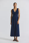 Navy Misha Matte Jersey Ruched Dress | Women's Dresses by Derek Lam 10 Crosby