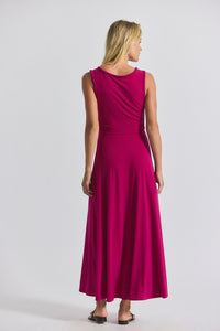Raspberry Misha Matte Jersey Ruched Dress | Women's Dresses by Derek Lam 10 Crosby
