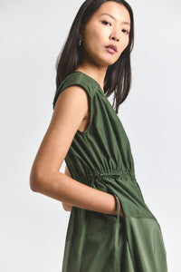 Fatigue-Seafoam Nara Cotton Poly Poplin Applique Dress | Women's Dresses by Derek Lam 10 Crosby