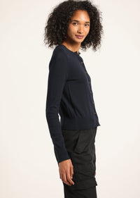 Navy Thibeaut Long Sleeve Cardigan |  Women's Sweater by Derek Lam 10 Crosby