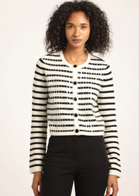 Blanc De Blanc-Black Nebula Sequin Cardigan | Women's Top by Derek Lam 10 Crosby