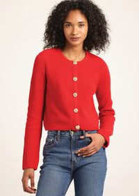 Red Nebula Sequin Cardigan | Women's Top by Derek Lam 10 Crosby
