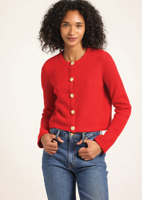 Red Nebula Sequin Cardigan | Women's Top by Derek Lam 10 Crosby