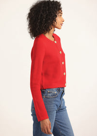 Red Nebula Sequin Cardigan | Women's Top by Derek Lam 10 Crosby