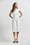 Soft White Nera Ruched Button Down Dress | Women's Dresses by Derek Lam 10 Crosby