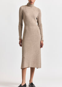 Light Taupe Melange Diana Turtleneck Dress | Women's Dresses by Derek Lam 10 Crosby