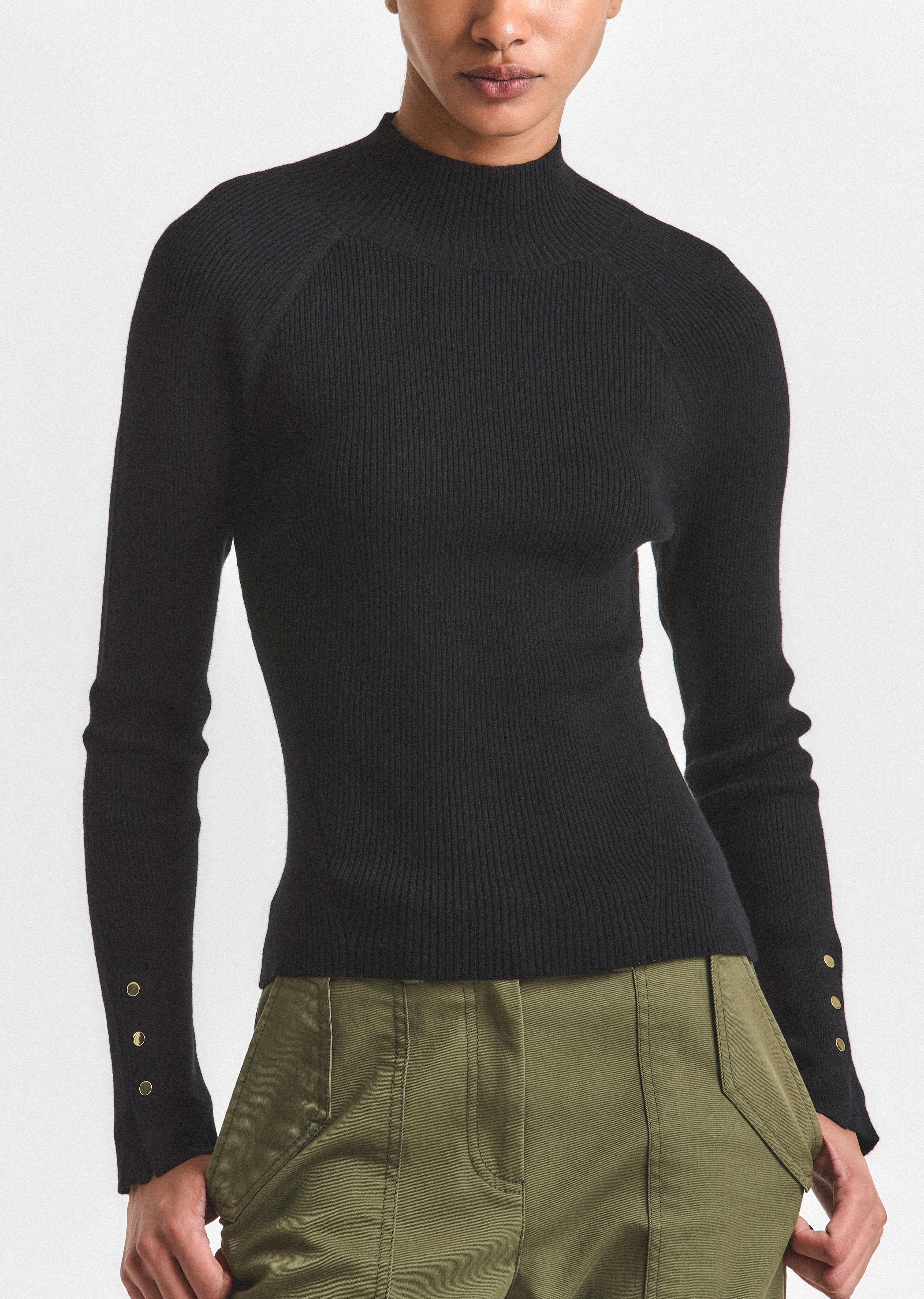 Kassandra Ribbed Mock Neck Sweater