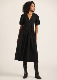 Black Natalia Mixed Media Dress | Women's Dresses by Derek Lam 10 Crosby