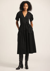 Black Natalia Mixed Media Dress | Women's Dresses by Derek Lam 10 Crosby