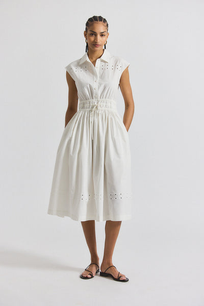 【mmm】Ameri EYELET LACE SHIRT DRESS Ameri（アメリ）の「EYELET LACE SHIRT DRESS（ワンピース