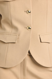 Camel Novessa Ruched Sleeve Jacket | Women's Jackets by Derek Lam 10 Crosby