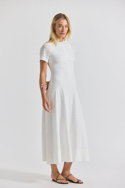Olympia Ruched Front Maxi Dress - White – Derek Lam