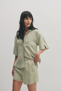 Belen Pull On Short - Fatigue Stripe