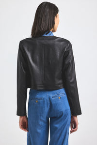 Black Penny Stretch Leather Jacket | Women's Jackets by Derek Lam 10 Crosby