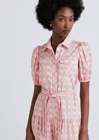 Pink Multi Daphne Puff Sleeve Shirt Dress | Women's Dress by Derek Lam 10 Crosby
