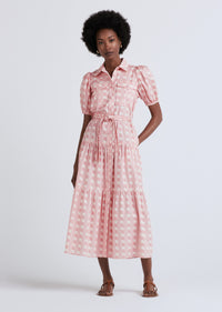 Pink Multi Daphne Puff Sleeve Shirt Dress | Women's Dress by Derek Lam 10 Crosby