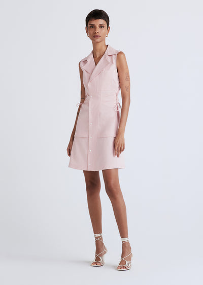 Pink Serena Lace Up Shirt Dress | Women's Dress by Derek Lam 10 Crosby