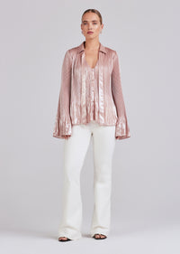 Pink Silver Ellery Long Sleeve Blouse | Women's Pants by Derek Lam 10 Crosby