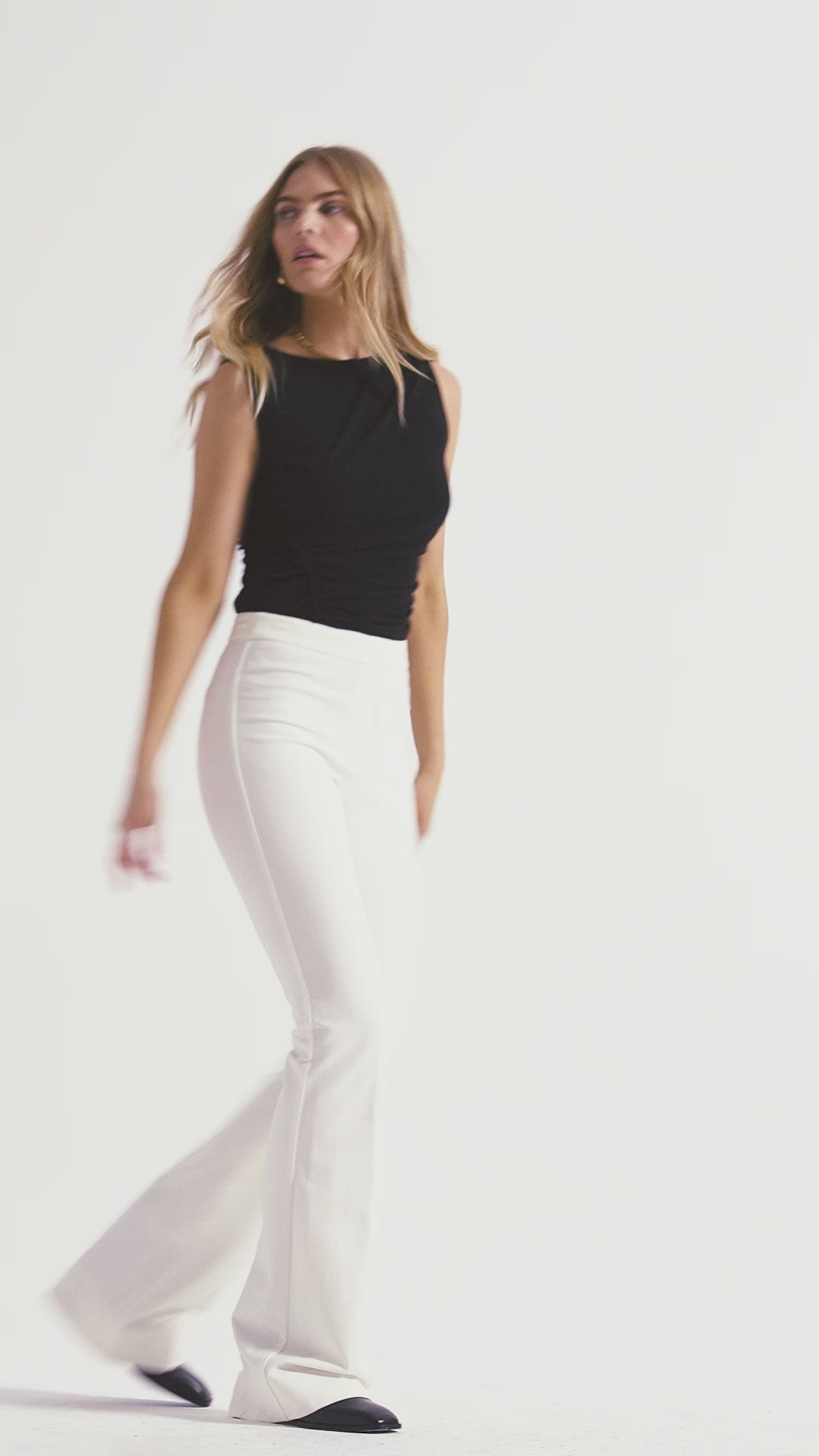 Crosby Flare Trouser in Soft White | Derek Lam 10 Crosby