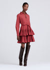 Rhubarb Sterling Long Sleeve Pleated Mini Dress | Women's Dress by Derek Lam 10 Crosby