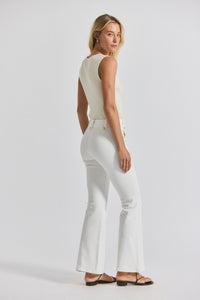Blanc de Blanc Robertson Stretch Denim Flare Trouser | Women's Pants by Derek Lam 10 Crosby