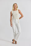Blanc de Blanc Robertson Stretch Denim Flare Trouser | Women's Pants by Derek Lam 10 Crosby