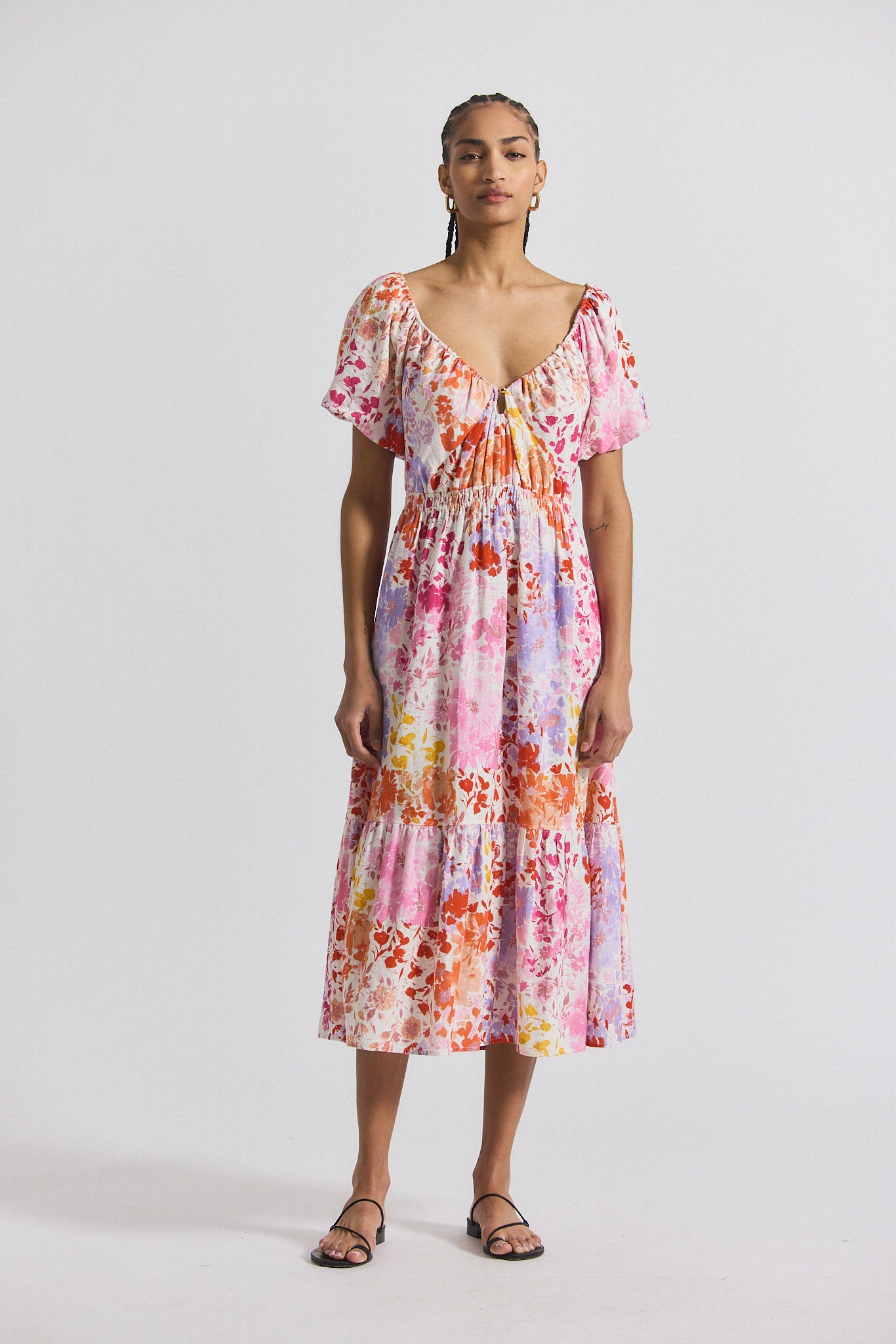 Derek Lam 10 Crosby Laine Floral Printed Linen-Blend Maxi Dress Derek Lam 10 Crosby Laine Floral Printed Linen-Blend Maxi Dress